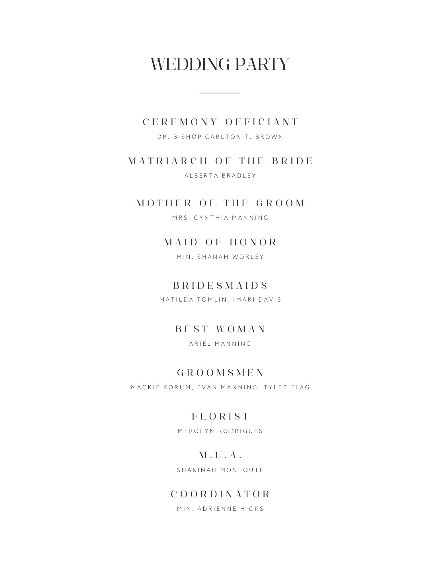 Wedding Program - Page 2